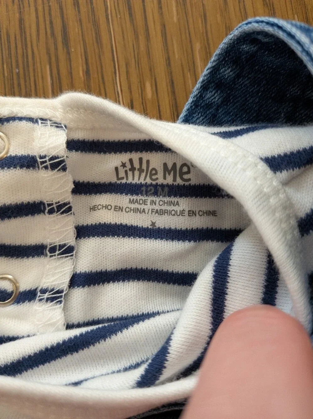 Little Me Blue Denim Dino Overalls & Lounge Outfit, Sz. 12 Months